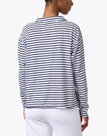 Back image thumbnail - Frank & Eileen - Patrick Navy and White Stripe Popover Henley Top