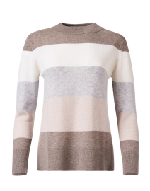 Product image thumbnail - Kinross - Neutral Multi Stripe Cashmere Sweater