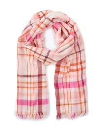 Product image thumbnail - Johnstons of Elgin - Pink Plaid Wool Scarf