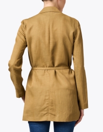 Back image thumbnail - Piazza Sempione - Brown Tricotine Belted Jacket 
