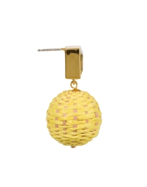 Back image thumbnail - Lizzie Fortunato - Paradiso Yellow Woven Drop Earrings