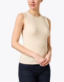 Front image thumbnail - Vince - Beige Ribbed Shell