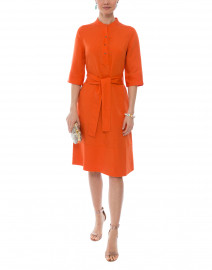Launa Orange Linen Blend Shirt Dress