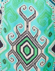 Fabric image thumbnail - Vilagallo - Adriana Turquoise Print Shirt Dress