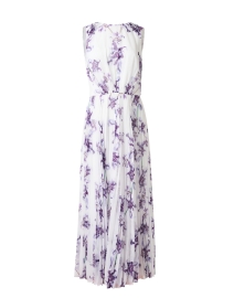 White and Purple Print Dress