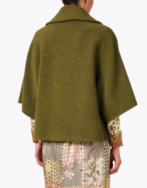 Back image thumbnail - Cinzia Rocca Icons - Green Wool Blend Coat