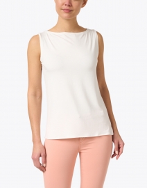 Front image thumbnail - Majestic Filatures - Ivory Soft Touch Boatneck Tank