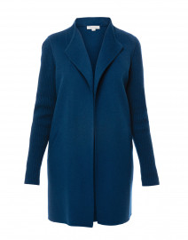 Winter Teal Blue Wool Cashmere Coat