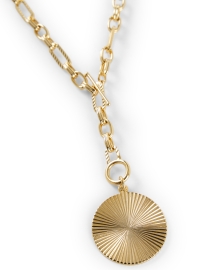 Back image thumbnail - Janis by Janis Savitt - Gold Chain Disc Necklace