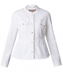 White Denim Peplum Jacket