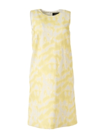 Yellow and Ivory Print Sleeveless Shift Dress