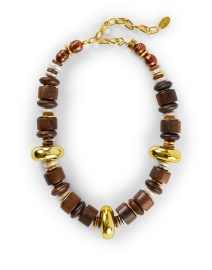 Product image thumbnail - Lizzie Fortunato - Robles Wood and Gold Necklace