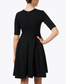 Back image thumbnail - Emporio Armani - Black Ribbed Fit and Flare Dress