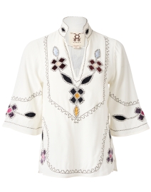 Lina White Embroidered Top