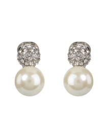 Product image thumbnail - Kenneth Jay Lane - Pearl and Crystal Clip Earrings