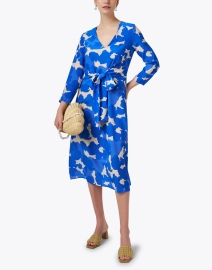 Look image thumbnail - Rosso35 - Blue Floral Silk Dress