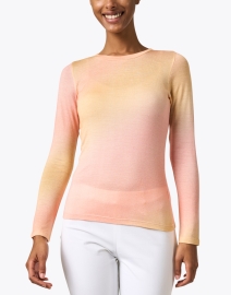 Front image thumbnail - Pashma - Peach Ombre Print Sweater