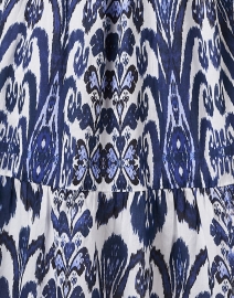 Fabric image thumbnail - Ro's Garden - Romy Blue and White Ikat Shirt Dress