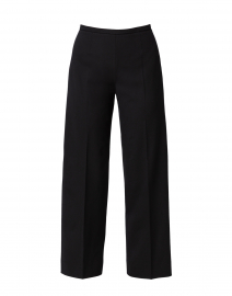 Amandine Black Stretch Wool Wide Leg Ankle Pant