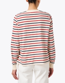Back image thumbnail - Xirena - Easton Navy and Red Striped Top