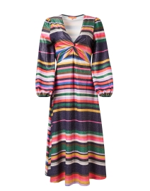 Product image thumbnail - Vilagallo - Carolina Multi Stripe Lurex Dress