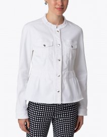 Extra_1 image thumbnail - Marc Cain - White Denim Peplum Jacket