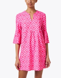 Front image thumbnail - Jude Connally - Kerry Pink Geo Print Dress