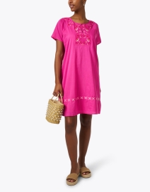 Look image thumbnail - Ro's Garden - Norah Pink Floral Embroidered Dress