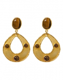 Thalita Tiger Eye Encrusted Drop Earrings