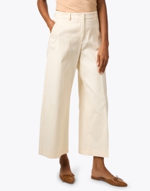 Front image thumbnail - Weekend Max Mara - Vasto Ivory Stretch Cotton Trouser