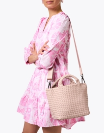 Look image thumbnail - Naghedi - St. Barths Small Pink Woven Handbag