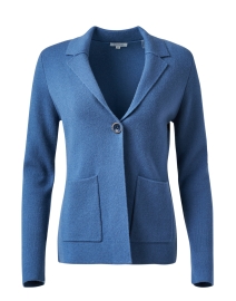 Product image thumbnail - Kinross - Blue Cashmere Knit Blazer