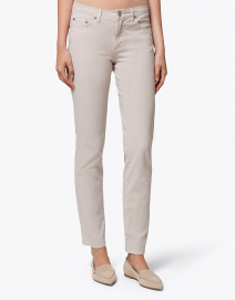 Front image thumbnail - Fabrizio Gianni - Silver Tapered Straight Leg Stretch Cotton Jean