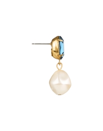 Back image thumbnail - Jennifer Behr - Tunis Sapphire Crystal and Pearl Drop Earrings