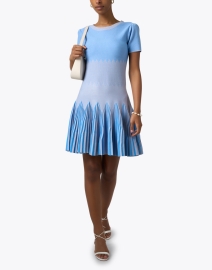 Look image thumbnail - Emporio Armani - Blue Geometric Knit Dress