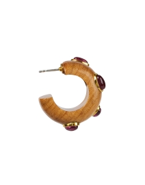 Back image thumbnail - Lizzie Fortunato - Acacia Pink Stone Hoop Earrings