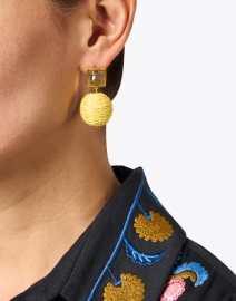 Look image thumbnail - Lizzie Fortunato - Paradiso Yellow Woven Drop Earrings