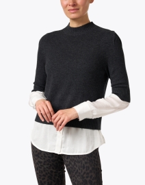 Front image thumbnail - Brochu Walker - Stella Dark Grey Wool Cashmere Looker Sweater
