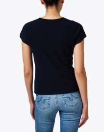 Back image thumbnail - Vince - Navy Knit Wool Cashmere Top