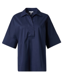 Product image thumbnail - Hinson Wu - Cindy Navy Stretch Cotton Top