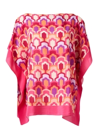 Pink Print Silk Poncho Top