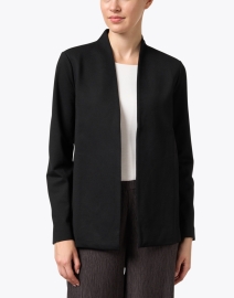 Front image thumbnail - Eileen Fisher - Black High Collar Jacket