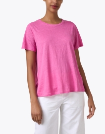 Front image thumbnail - Eileen Fisher - Pink Linen Tee