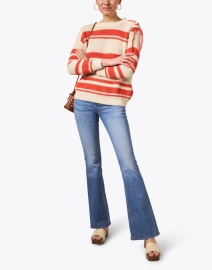 Look image thumbnail - Weekend Max Mara - Vertigo Beige and Red Stripe Cotton Sweater
