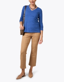 Look image thumbnail - Ecru - Prince Camel Print Stretch Crop Flare Pant