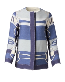 Product image thumbnail - Rani Arabella - Blue Printed Wool Jacket