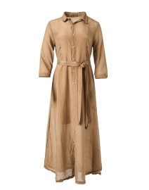 Brown Belted Shirt Dress 