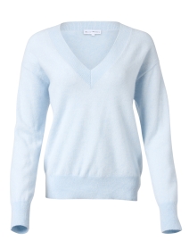 Product image thumbnail - White + Warren - Light Blue Cashmere Sweater