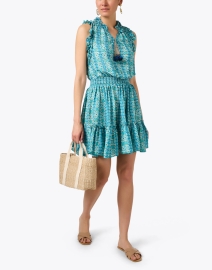 Look image thumbnail - Poupette St Barth - Triny Turquoise Print Dress 