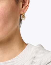 Look image thumbnail - FALLON - Gold Pave Hoop Earrings